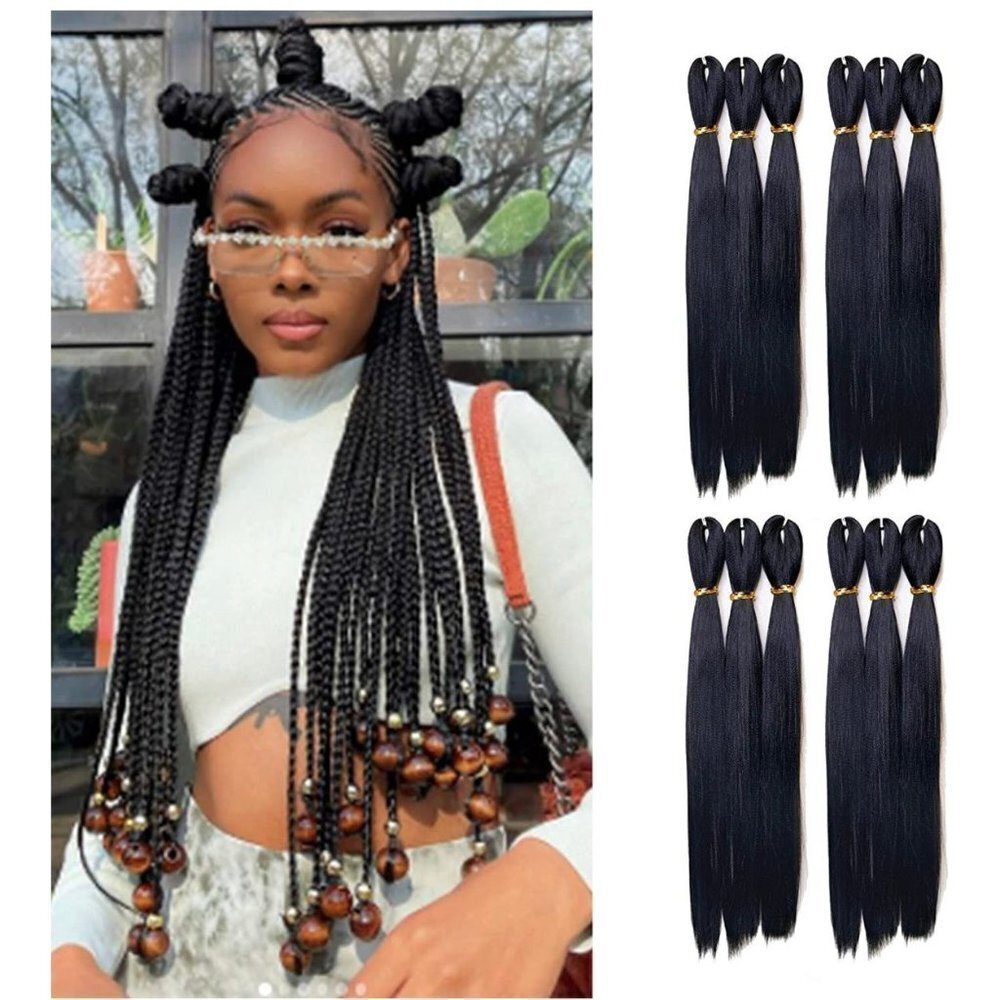 Darling Thrive Braid 12X Pre-stretched Braiding Hair Extensions, 52 Inch 4 packs